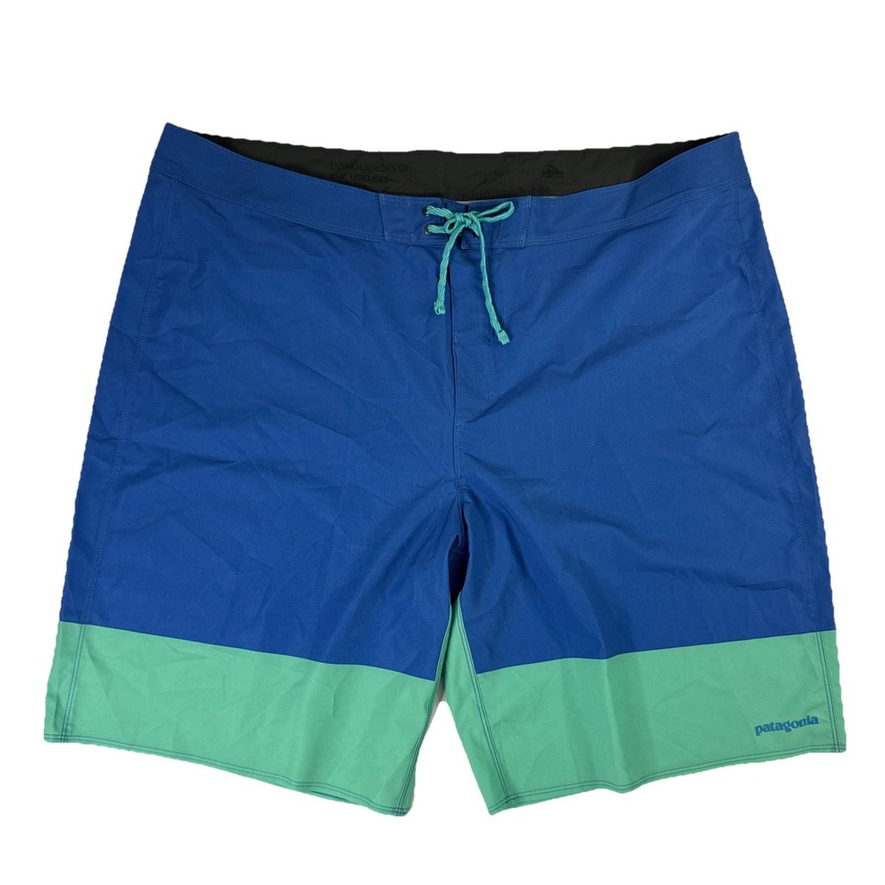 Patagonia Men's Hydropeak Boardshorts 21" Santa Cruz Blue Teal 42"‎ Waist NWOT